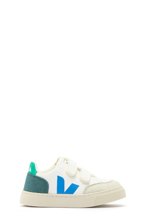Veja V-12 Suede-trimmed Leather Sneakers In Extra-white/multi/brittany
