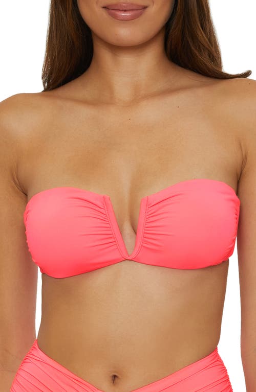 Becca Color Code Bandeau Bikini Top In Coral Reef