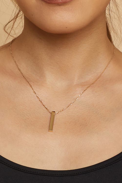 Oradina 10k Gold Brooklyn Bar Pendant Necklace In White Gold