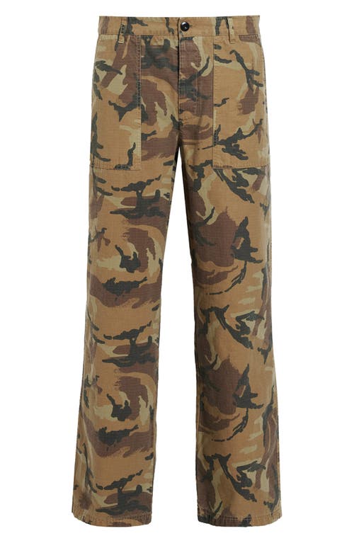 Shop Allsaints Gaspar Camo Straight Leg Pants In Camo Brown