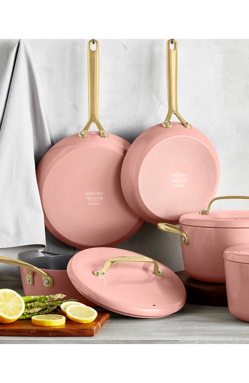 Greenpan Gp5 Infinite8 11-piece Anodized Aluminum Ceramic Nonstick Cookware Set With Champagne Handl In Dusty Rose