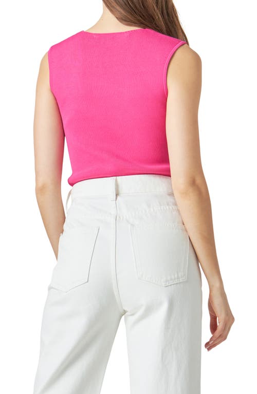 Shop Endless Rose Sculpted Neck Knit Tank In Pink