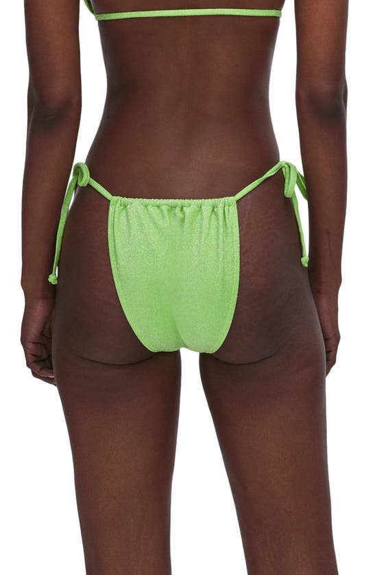 Shop Good American Sparkle Tiny Ties Bikini Bottoms In Electric Lime002