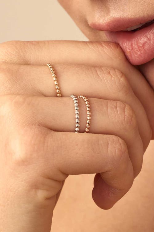 Oradina Women's 14k Rose Gold Have A Ball Stack Ring In Rose Gold