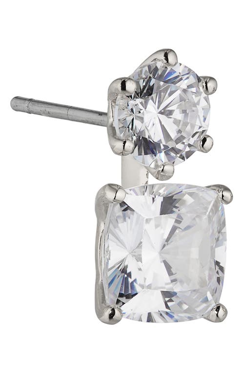 Nadri Double Solitaire Stud Earrings in Rhodium at Nordstrom
