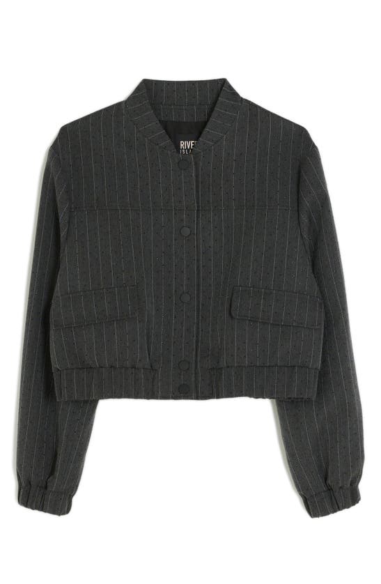 RIVER ISLAND RIVER ISLAND HEAT SEAL PINSTRIPE BOMBER JACKET