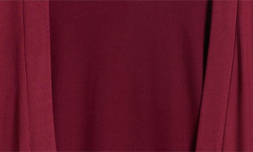 24seven Comfort Apparel Open Front Cardigan In Wine