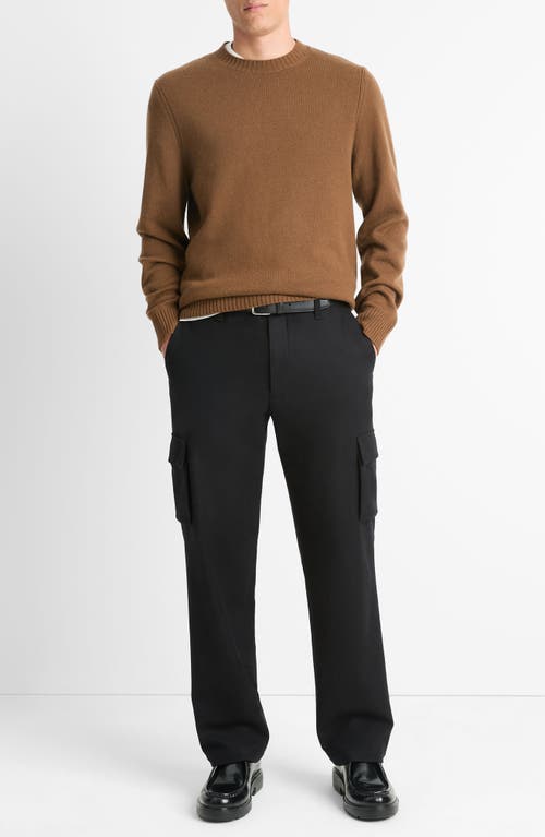 Shop Vince Classic Wool & Cashmere Crewneck Sweater In Vicuna