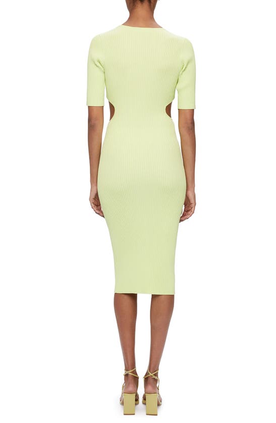 Simkhai Collette Matte Compact Rib Body-con Sweater Dress In Lemongrass