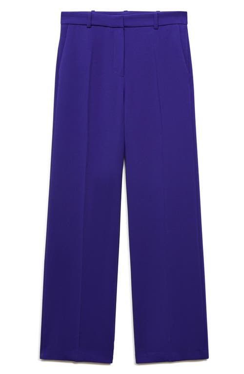 Shop Mango Pompeya Flare Trousers In Medium Blue