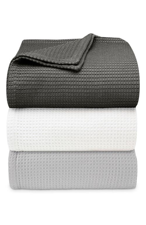 Vera Wang Waffle Weave Cotton Blanket In White