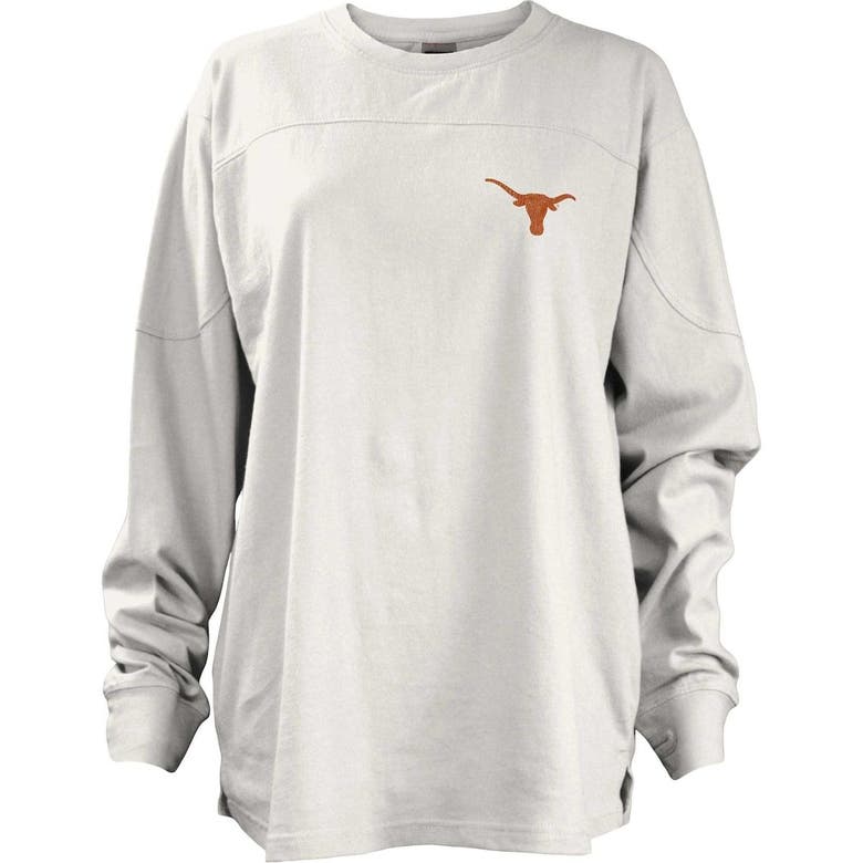 Shop Pressbox White Texas Longhorns Pennant Stack Oversized Long Sleeve T-shirt