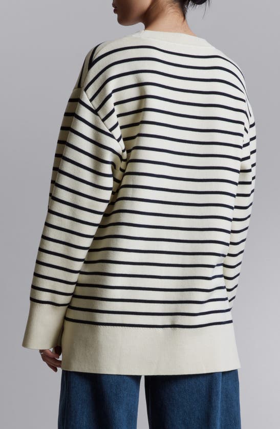 Shop & Other Stories Stripe Sweater In White Dusty Light