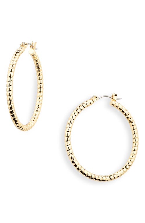 Textured Hoop Earrings in 14K Gold Dipped