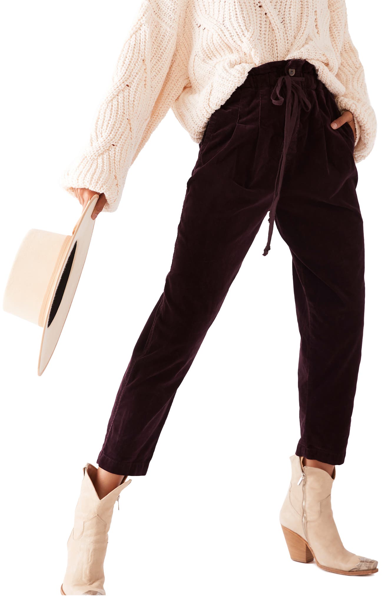FREE PEOPLE Margate Corduroy Pants, Main, color, PANTHER ROSE