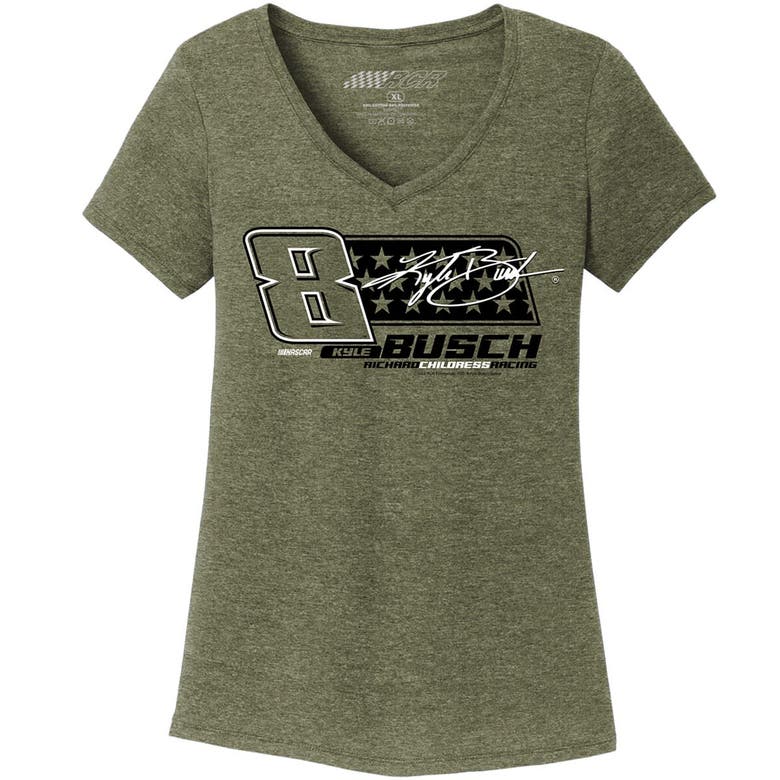 Shop Nascar Richard Childress Racing Team Collection Green Kyle Busch Tri-blend V-neck T-shirt