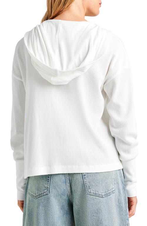 Shop Splendid Jaime Thermal Knit Open Front Hoodie In White