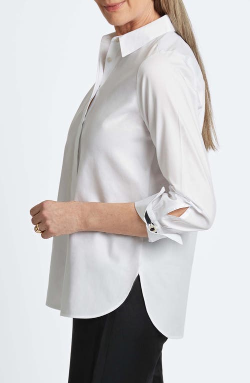 Shop Foxcroft Iris Button-up Shirt In White