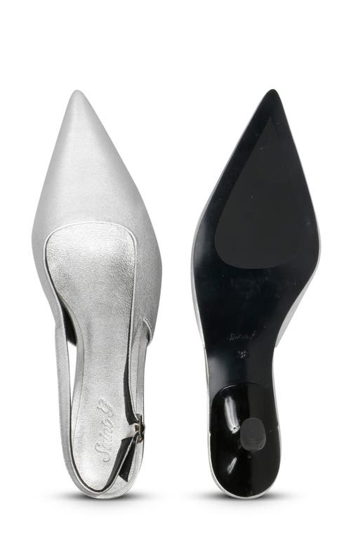 Shop Saint G Cynara Slingback Pointed Toe Pump In Silver