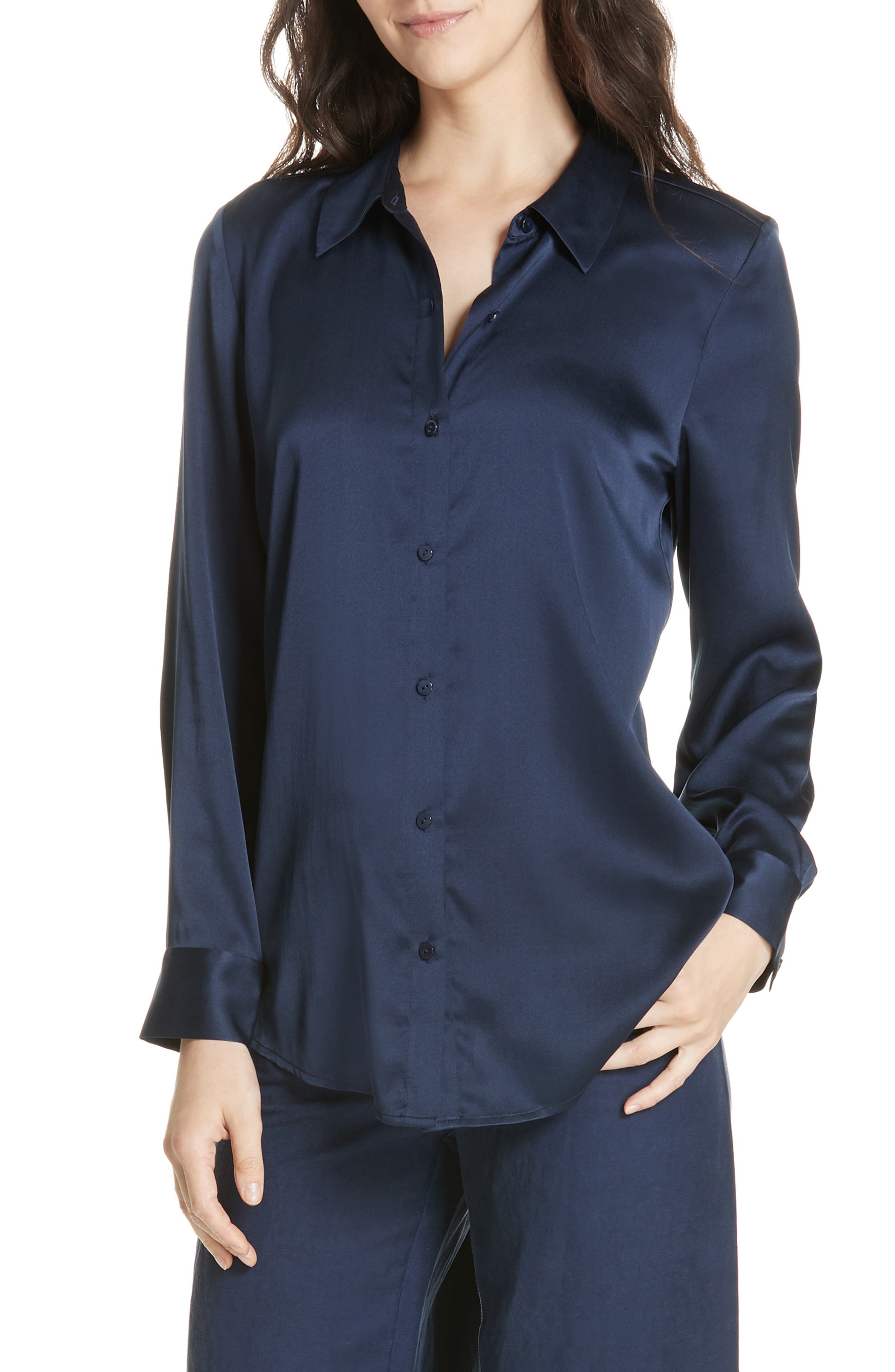 eileen fisher stretch silk shirt