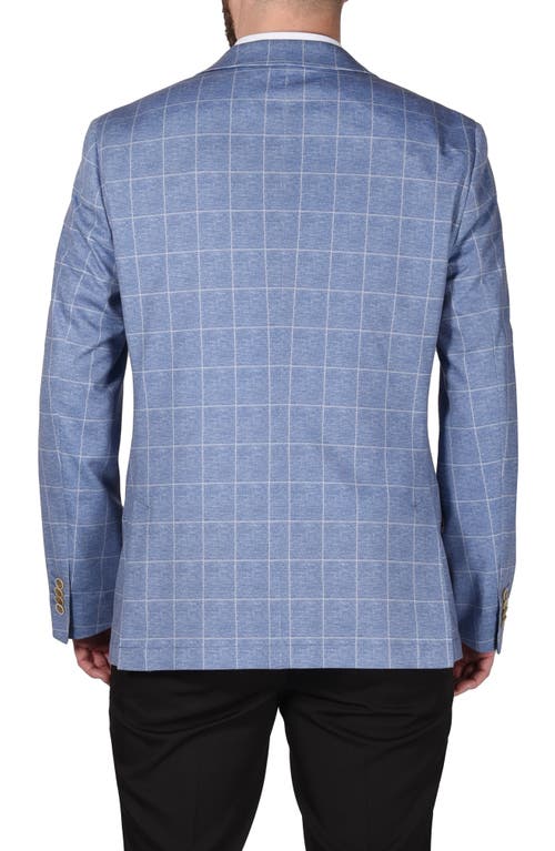 Savile Row Co Blue Windowpane Knit Sport Coat