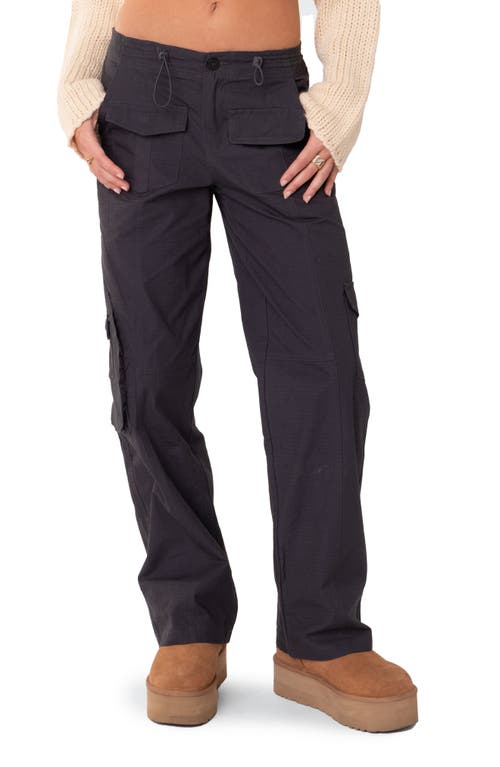 EDIKTED Zayla Low Rise Cargo Pants in Gray at Nordstrom, Size X-Large