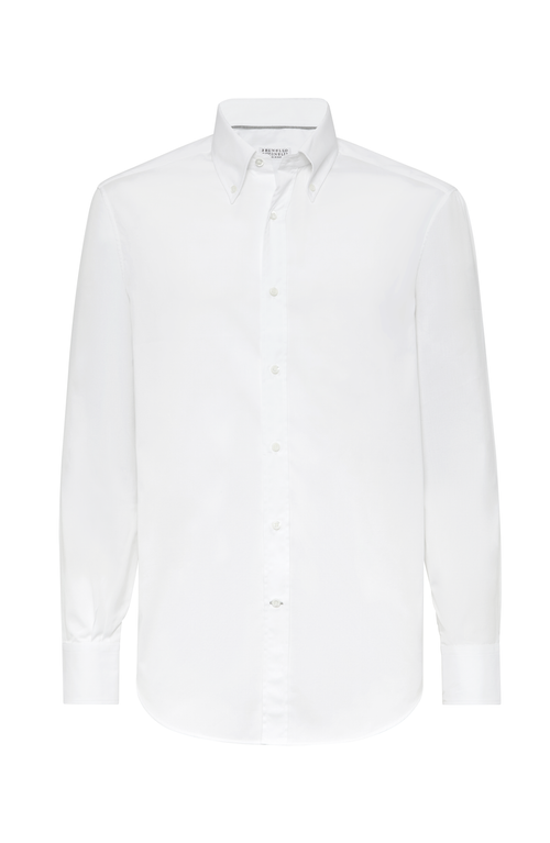 Shop Brunello Cucinelli Twill Shirt In White