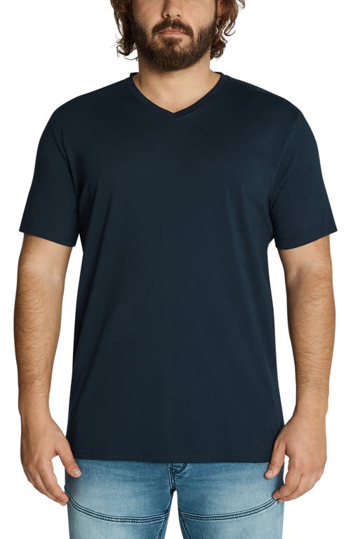Johnny Bigg Essential V-Neck Cotton T-Shirt in Navy