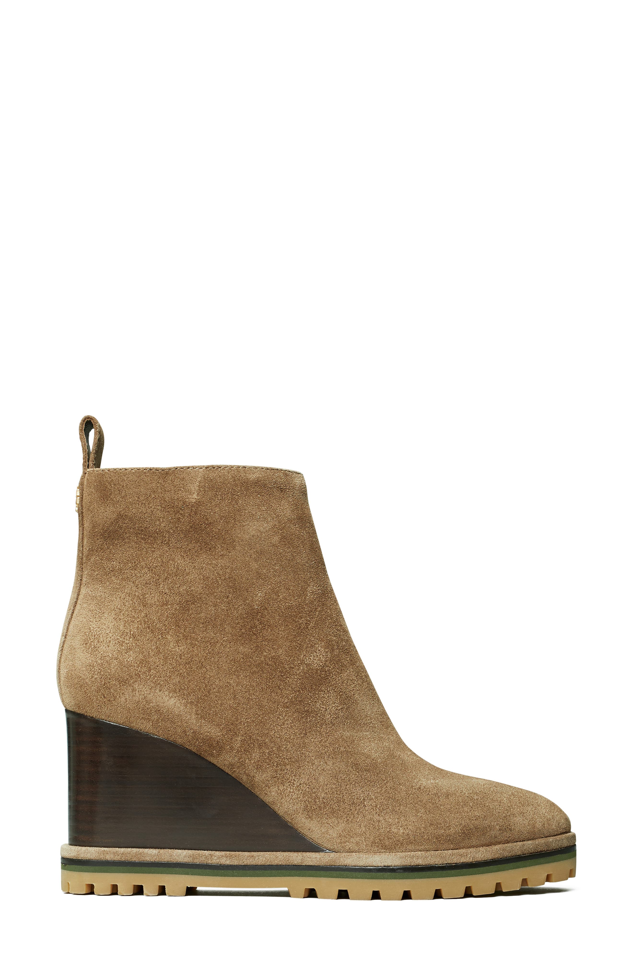 tory burch logo wedge bootie