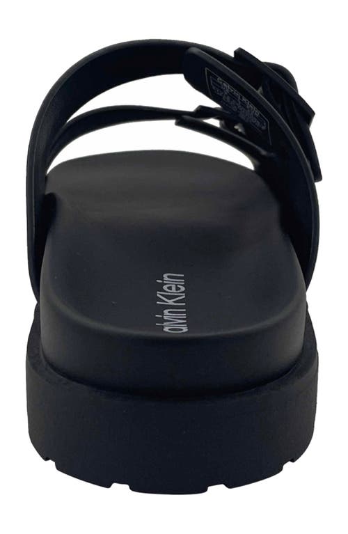 Calvin Klein Double Bar Sandals In Black