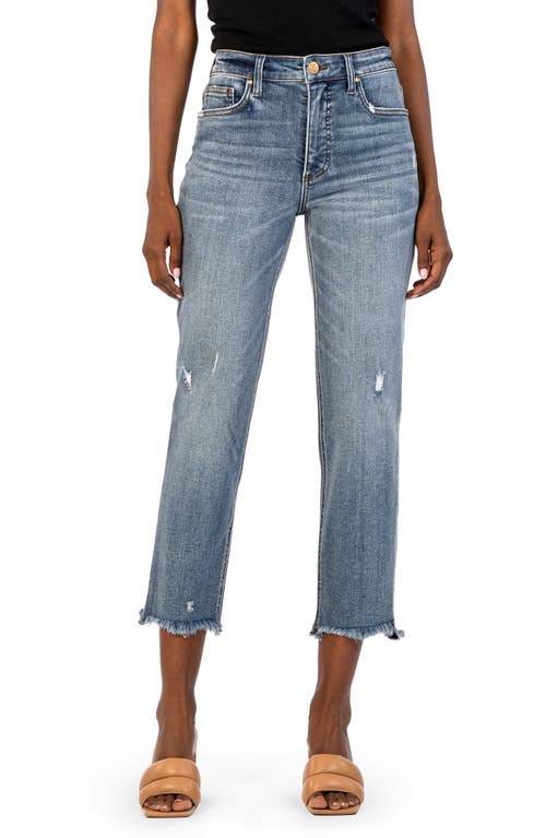 KUT from the Kloth Rachael Fab Ab Frayed High Waist Crop Mom Jeans Built at Nordstrom,