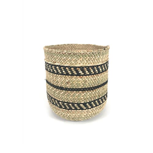 Mbare Black Stripe Iringa Basket In Black Stripe
