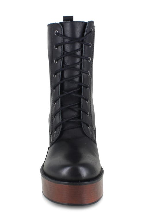 Ziginy Rocio Platform Lace-up Boot In Black