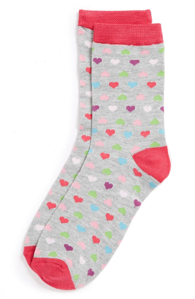 Capelli of New York Heart Print Ankle Socks (Juniors) | Nordstrom