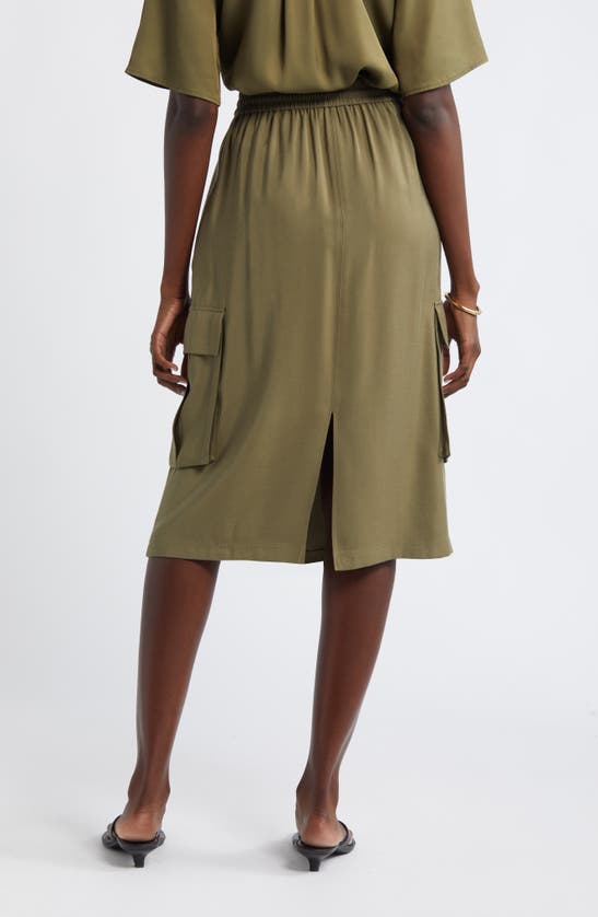 Shop Nordstrom Drawstring Waist Utility Skirt In Olive Burnt