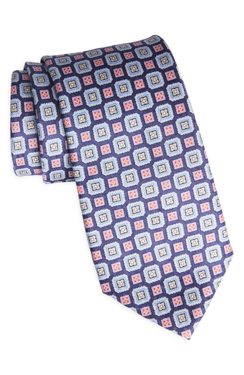 Pattern Silk Tie in Navy