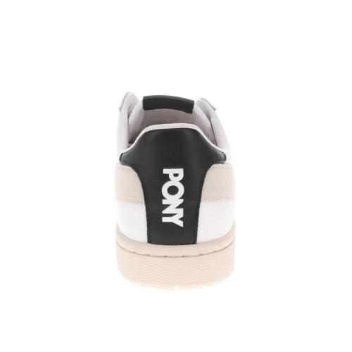Pony Mens M-pro Low Lux Genuine Leather And Suede Premium Lace Up Athletic Sneaker Shoe In White/black/oatmeal