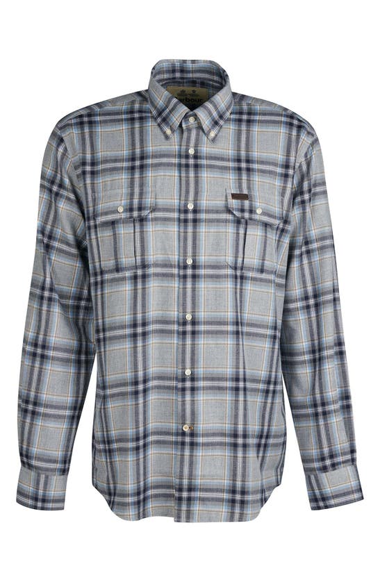Shop Barbour Singsby Plaid Button-up Shirt In Grey Marl