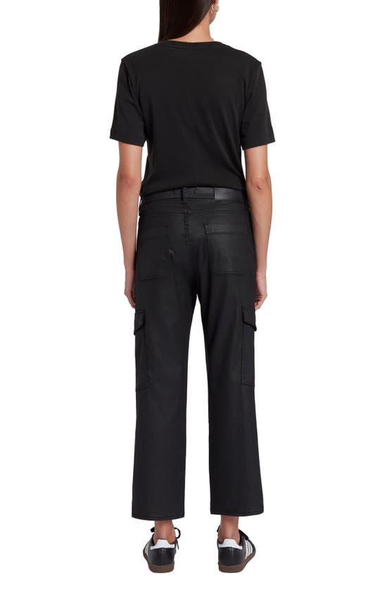 7 FOR ALL MANKIND 7 FOR ALL MANKIND LOGAN COATED HIGH WAIST ANKLE STRAIGHT LEG CARGO PANTS