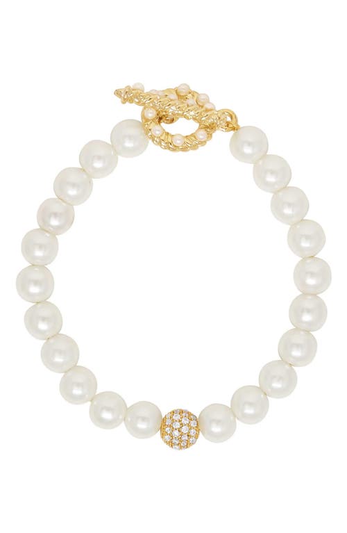 Pearl Beaded Bracelet in Gold