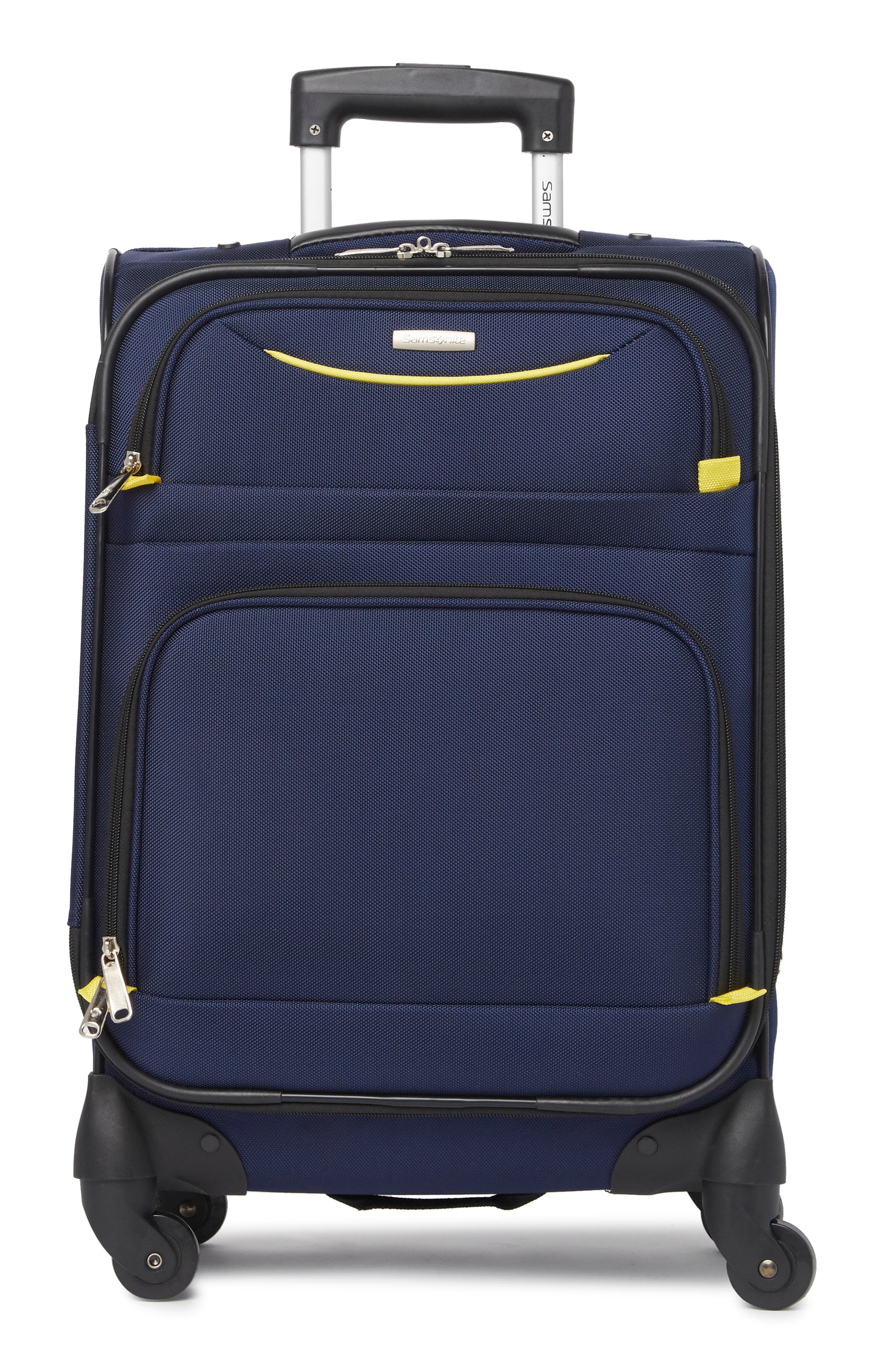 Samsonite 21" Spinner Suitcase In Navy/yellow