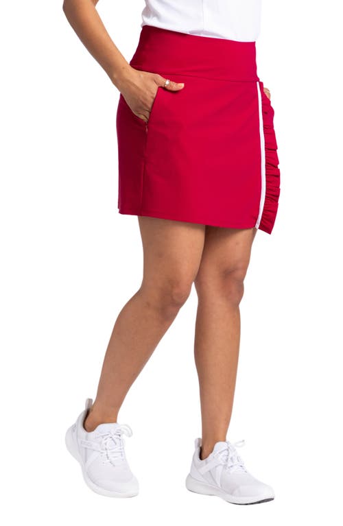 Shop Kinona Ruffle In The Rough Golf Skort In Bordeaux Red