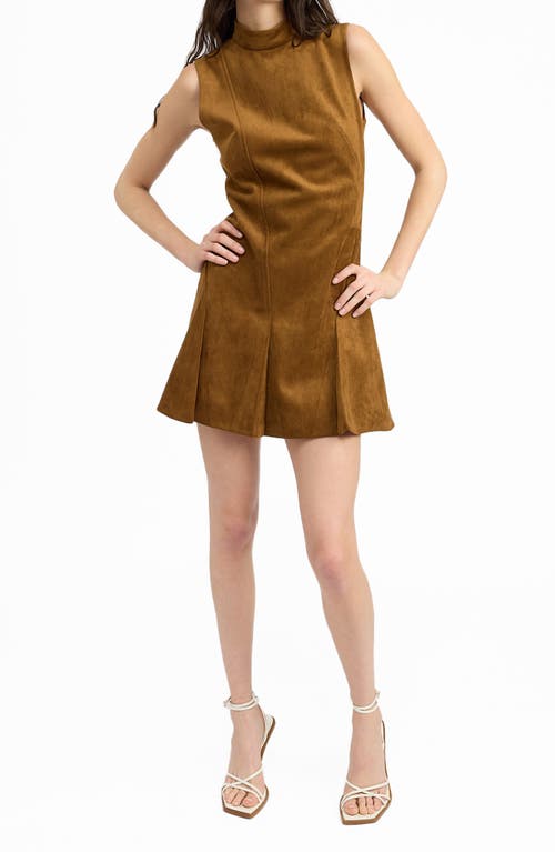 Shop En Saison Logan Sleeveless Minidress In Brown