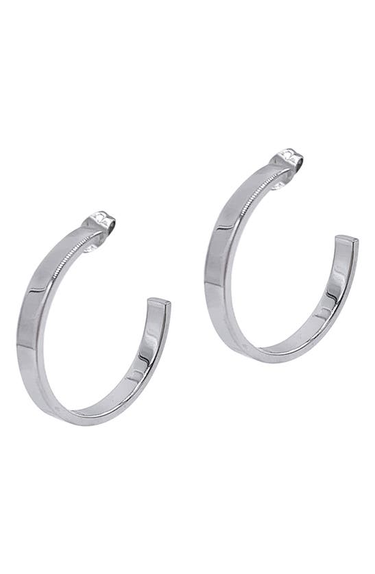 Adornia Water Resistant Solid Hoop Earrings In Silver