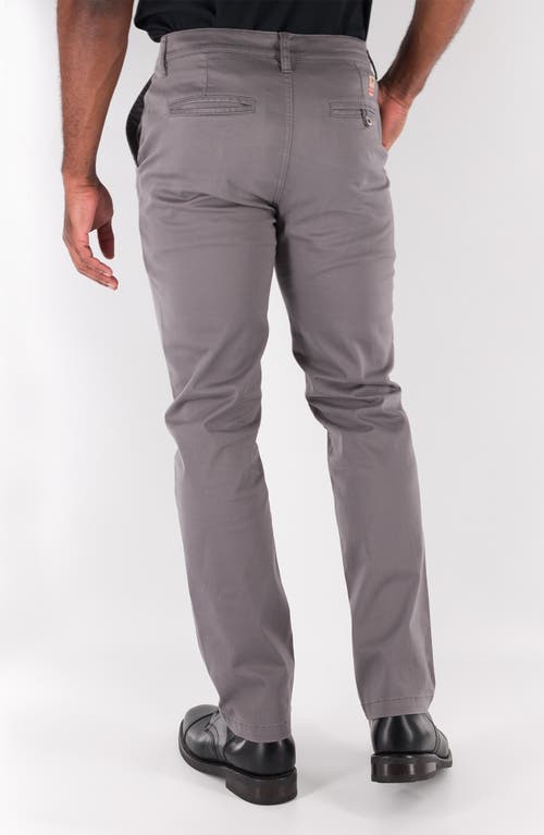 Shop Devil-dog Dungarees Flat Front Stretch Cotton Chinos In Charcoal Gray