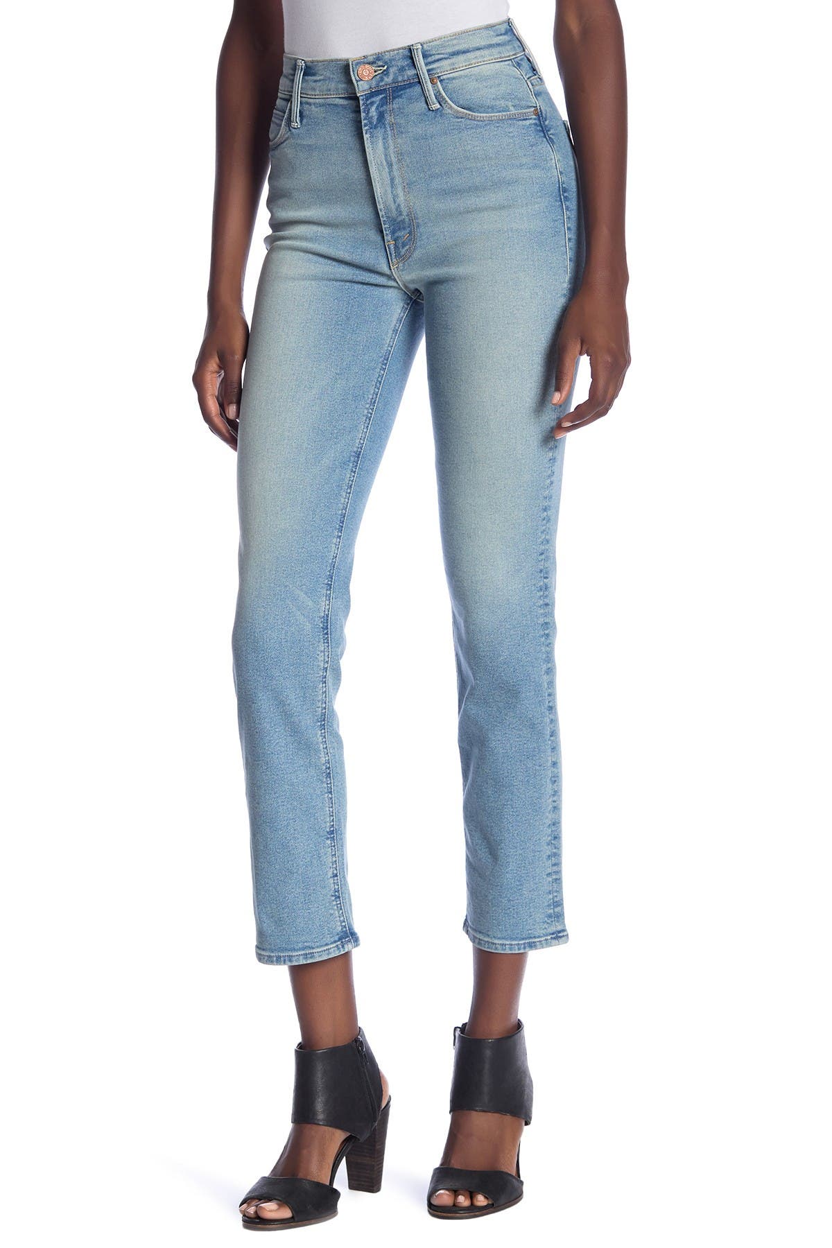 mother the dazzler ankle straight leg jeans