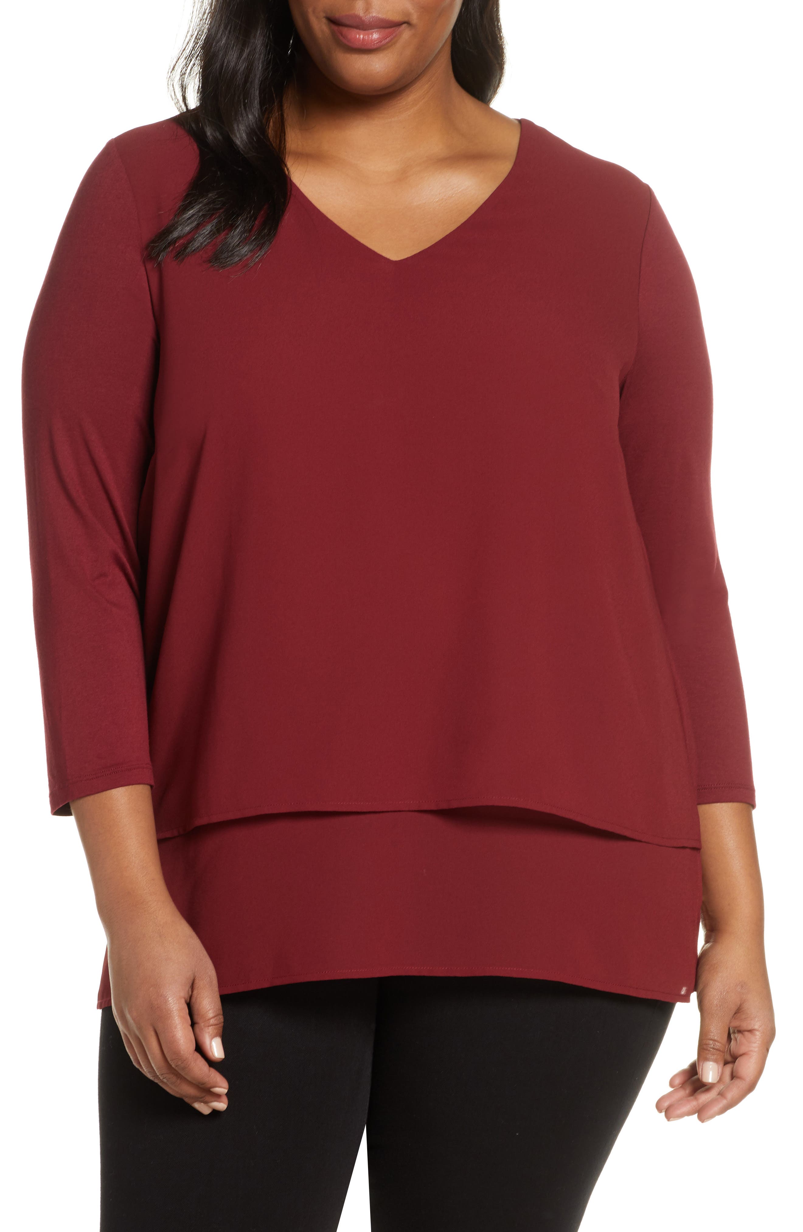 MICHAEL Michael Kors Mixed Media Top (Plus Size) Nordstrom