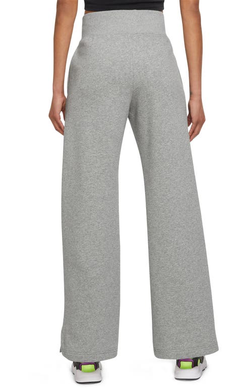 Nike Sportswear Phoenix High Waist Wide Leg Sweatpants In Dk Grey Heather/sail