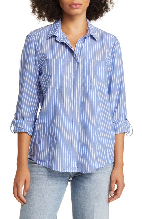 beachlunchlounge Stripe Cotton & Modal Button-Up Shirt at Nordstrom,