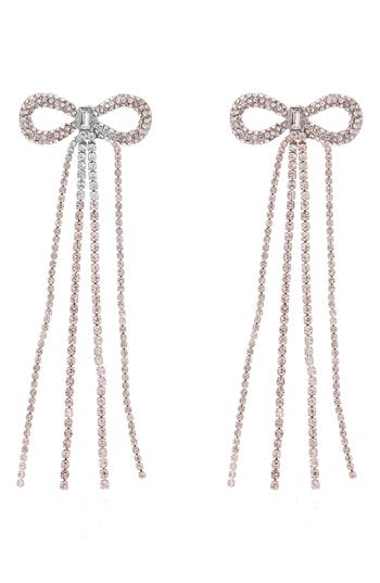 Zaxie By Stefanie Taylor Bow Chandelier Earrings In Silver